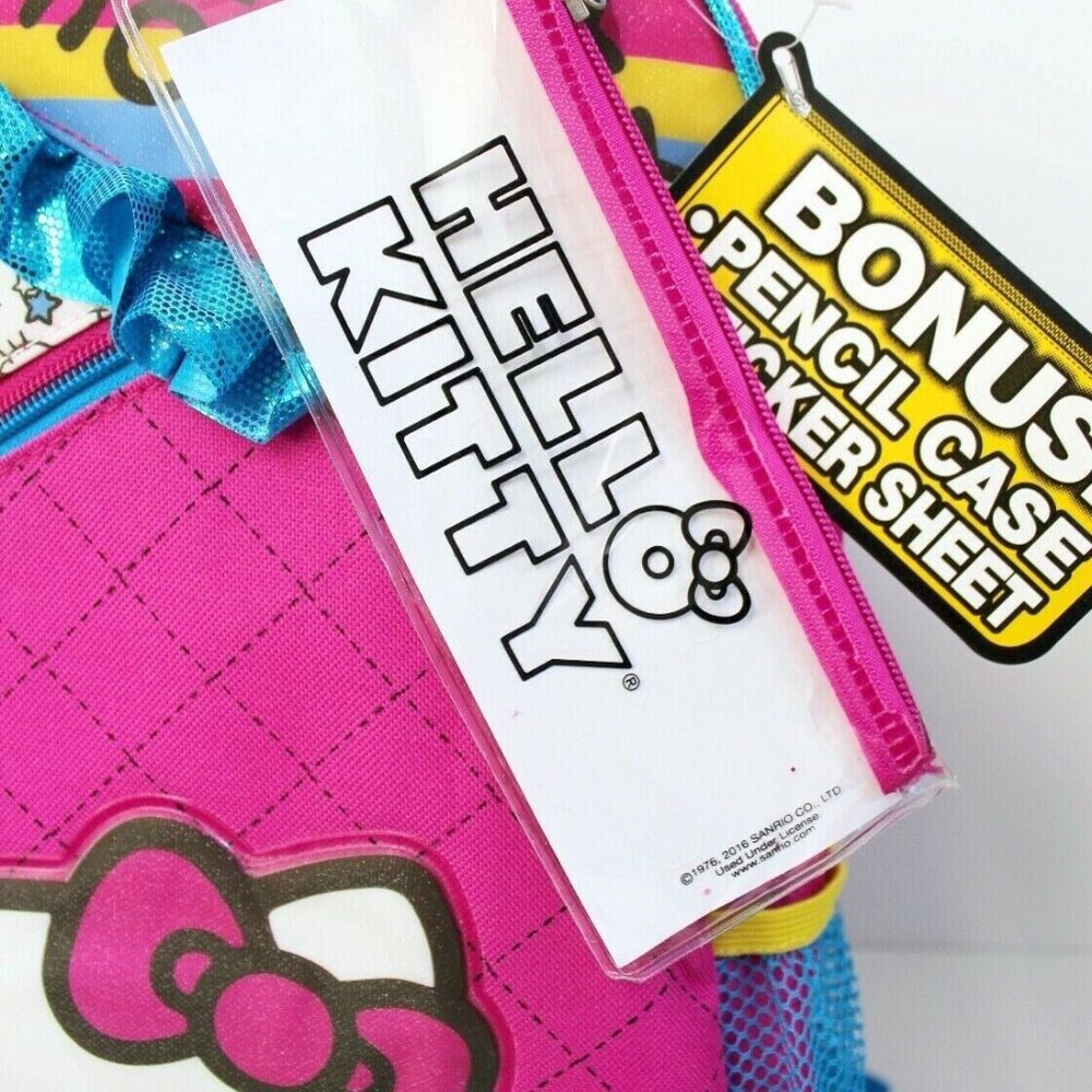 Hello Kitty Pattern Pencil Case Stickers Backpack - Picture 6 of 6